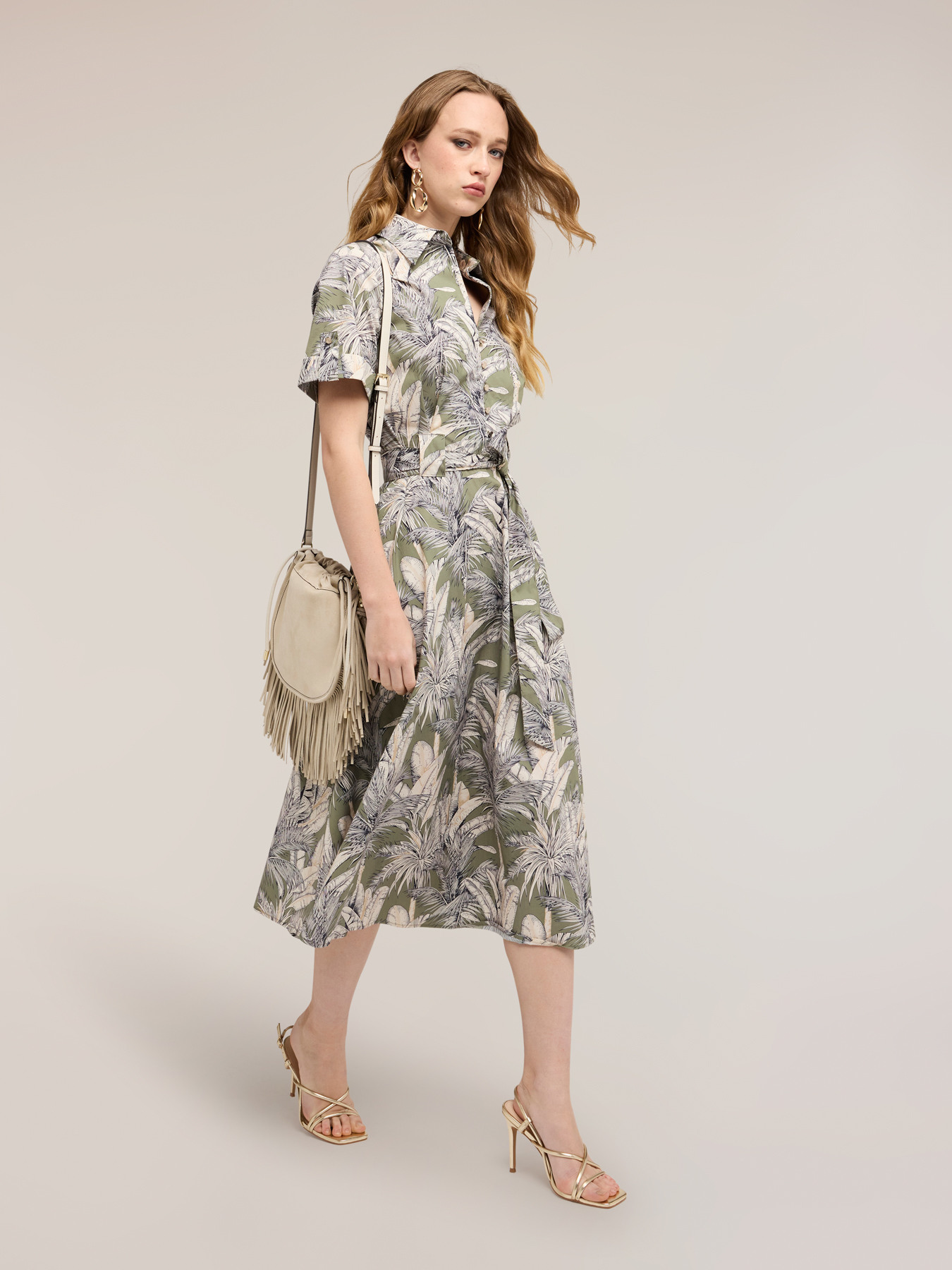 Poplin shirtdress with print image number 0