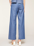 Pinstripe trousers in denim-effect cotton image number 1