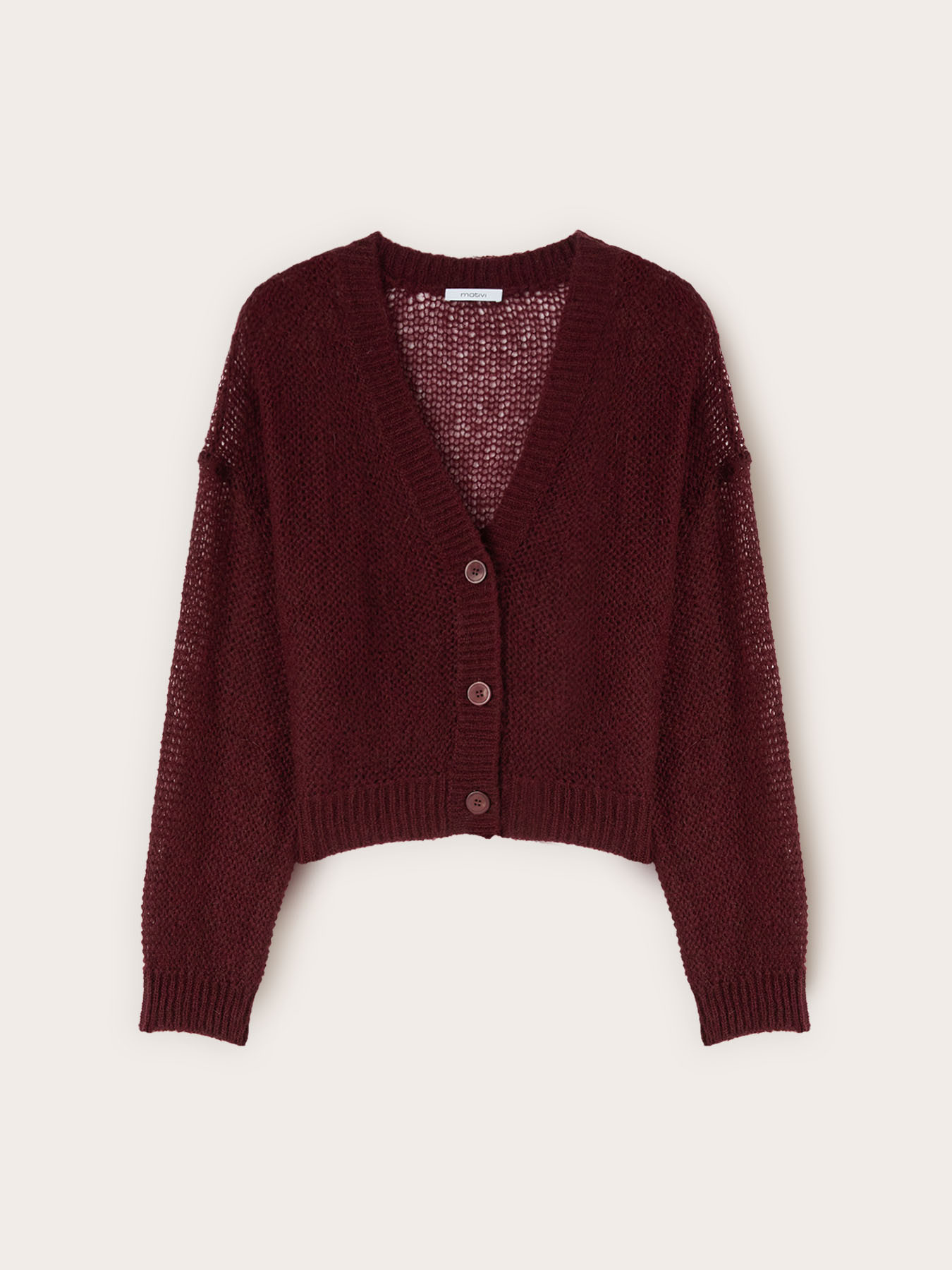 Cardigan in maglia traforata misto mohair image number 4