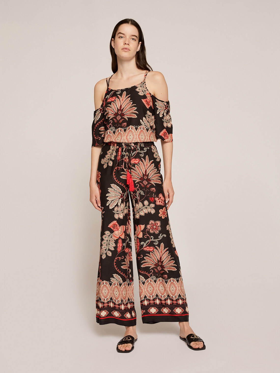 Pantaloni palazzo fantasia cashmere - Motivi.com