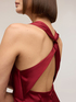 Robe longue en satin avec drap&eacute; image number 3