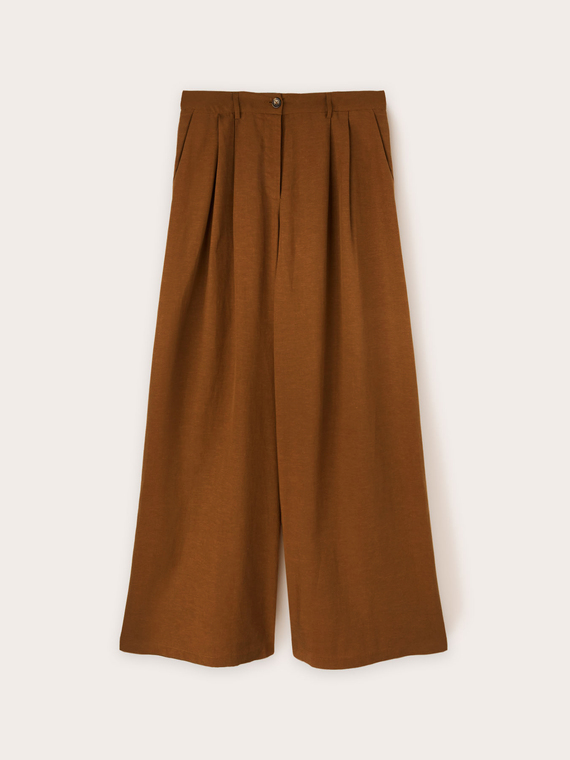 Pleated palazzo trousers in lyocell blend