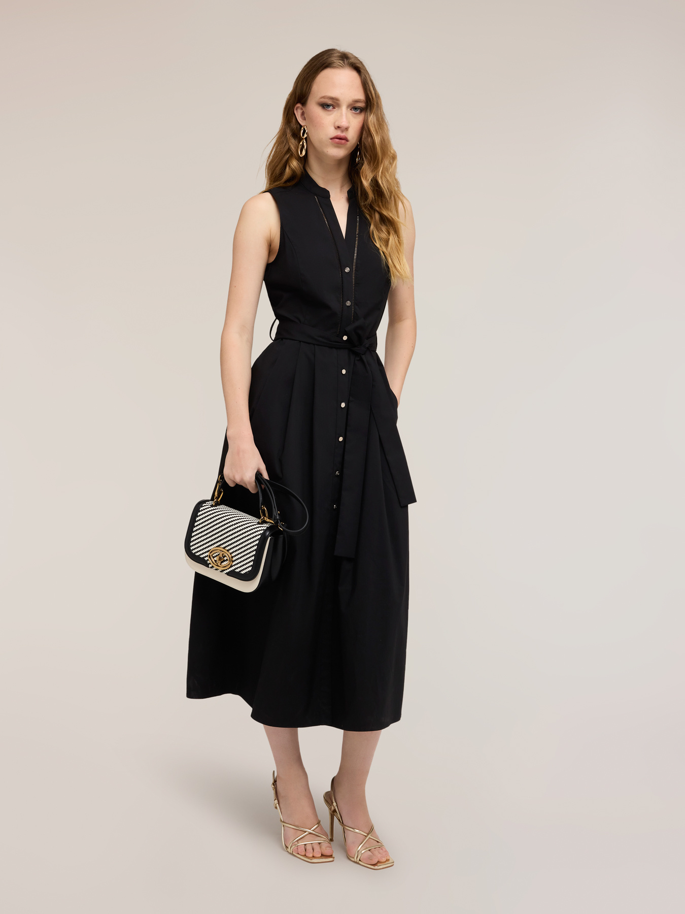Long poplin shirt dress image number 2