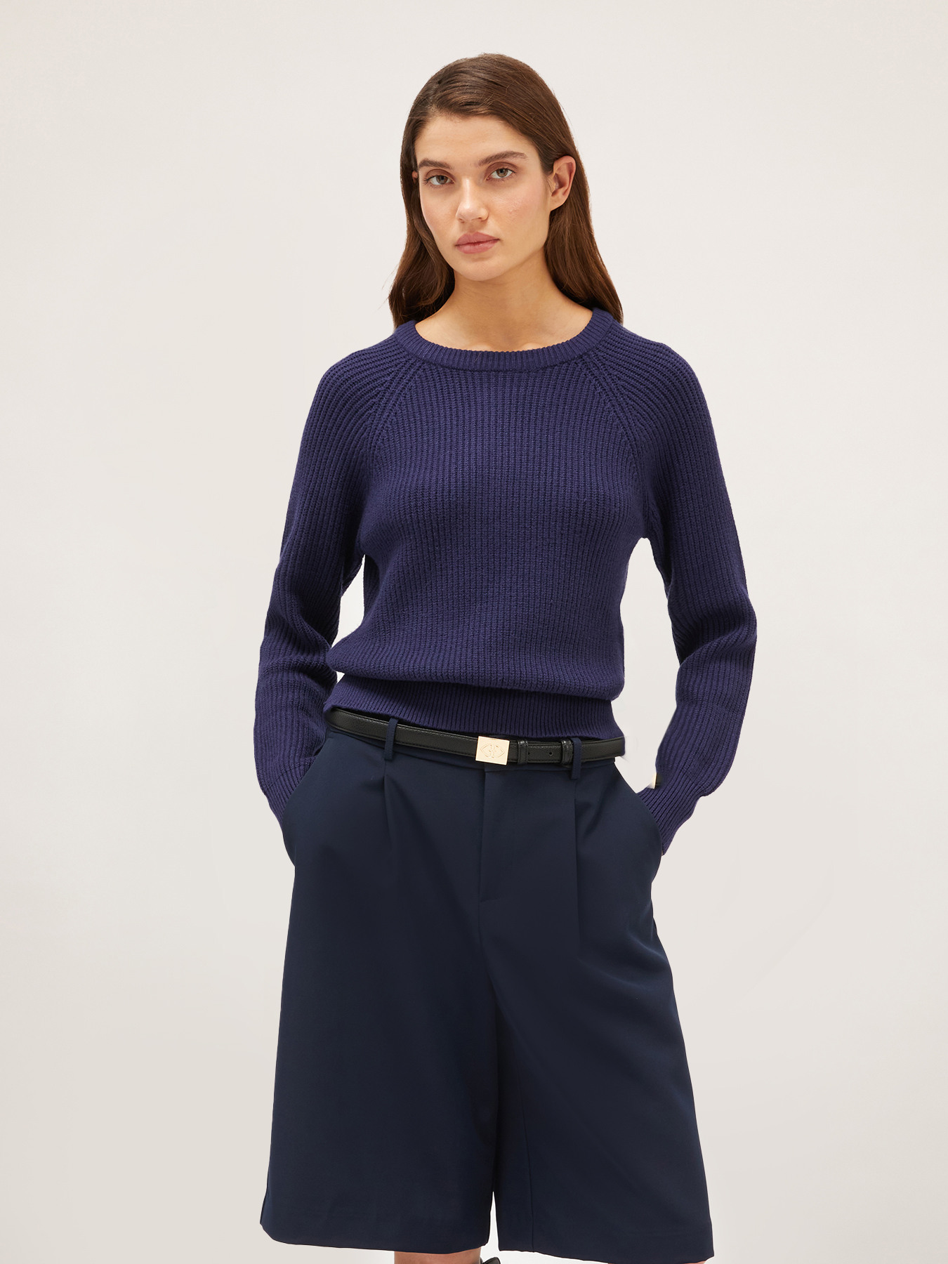 Ribbed asymmetrical sweater image number 0