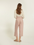 Pantaloni cropped in lino viscosa image number 1