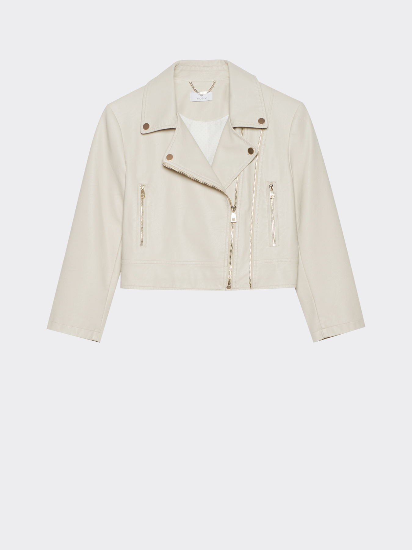 Faux leather biker jacket image number 3