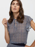 Blouse with chain print flounces image number 2