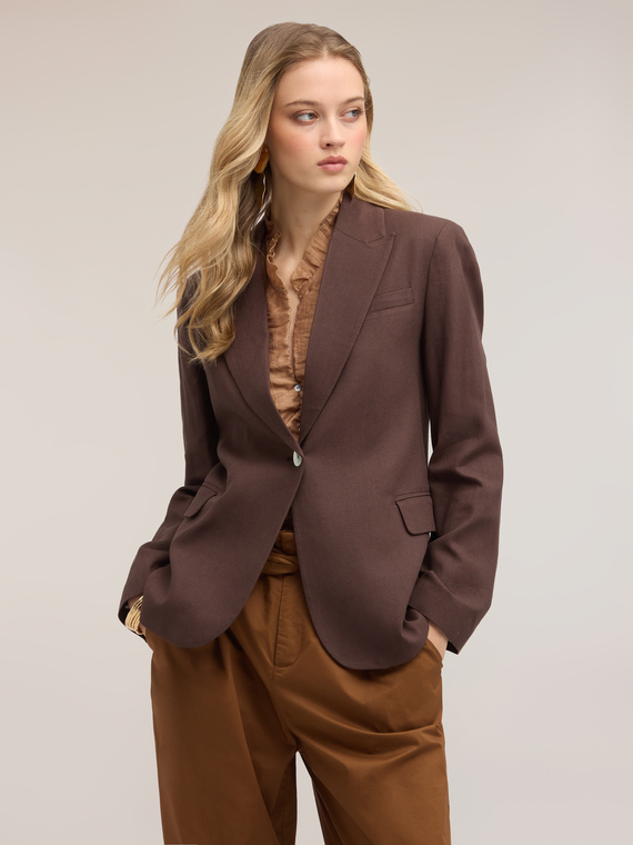 Linen blend blazer
