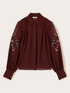Camicia con maniche intarsiate image number 4