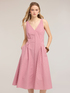 A-line striped poplin dress image number 2