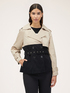 Short two-colour trench coat image number 2