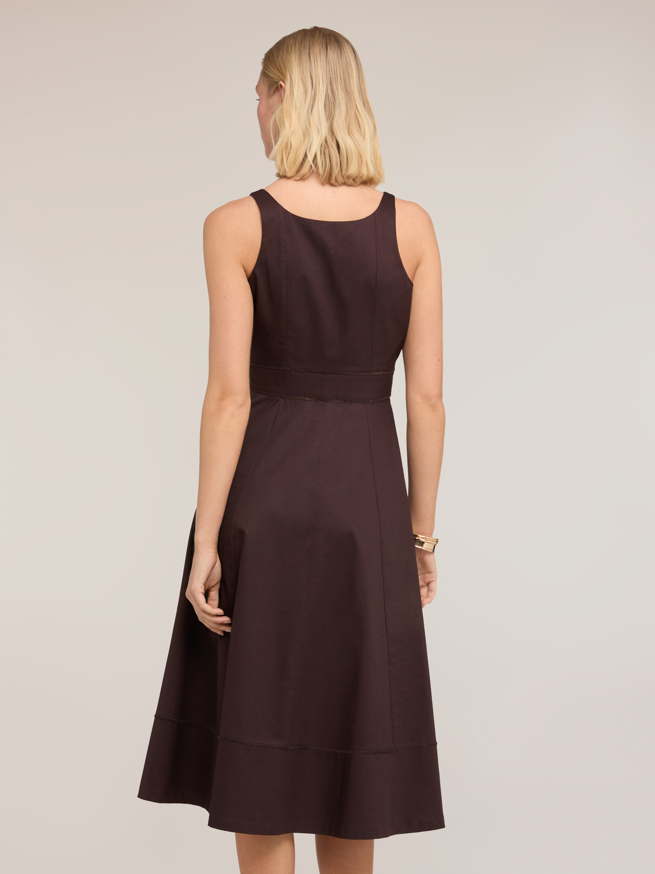 Robe &eacute;vas&eacute;e en popeline avec ajour&eacute; image number 1