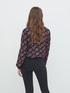 Jacquard blouse with bow image number 1
