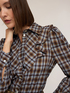 Check-print shirt with ruffle image number 3
