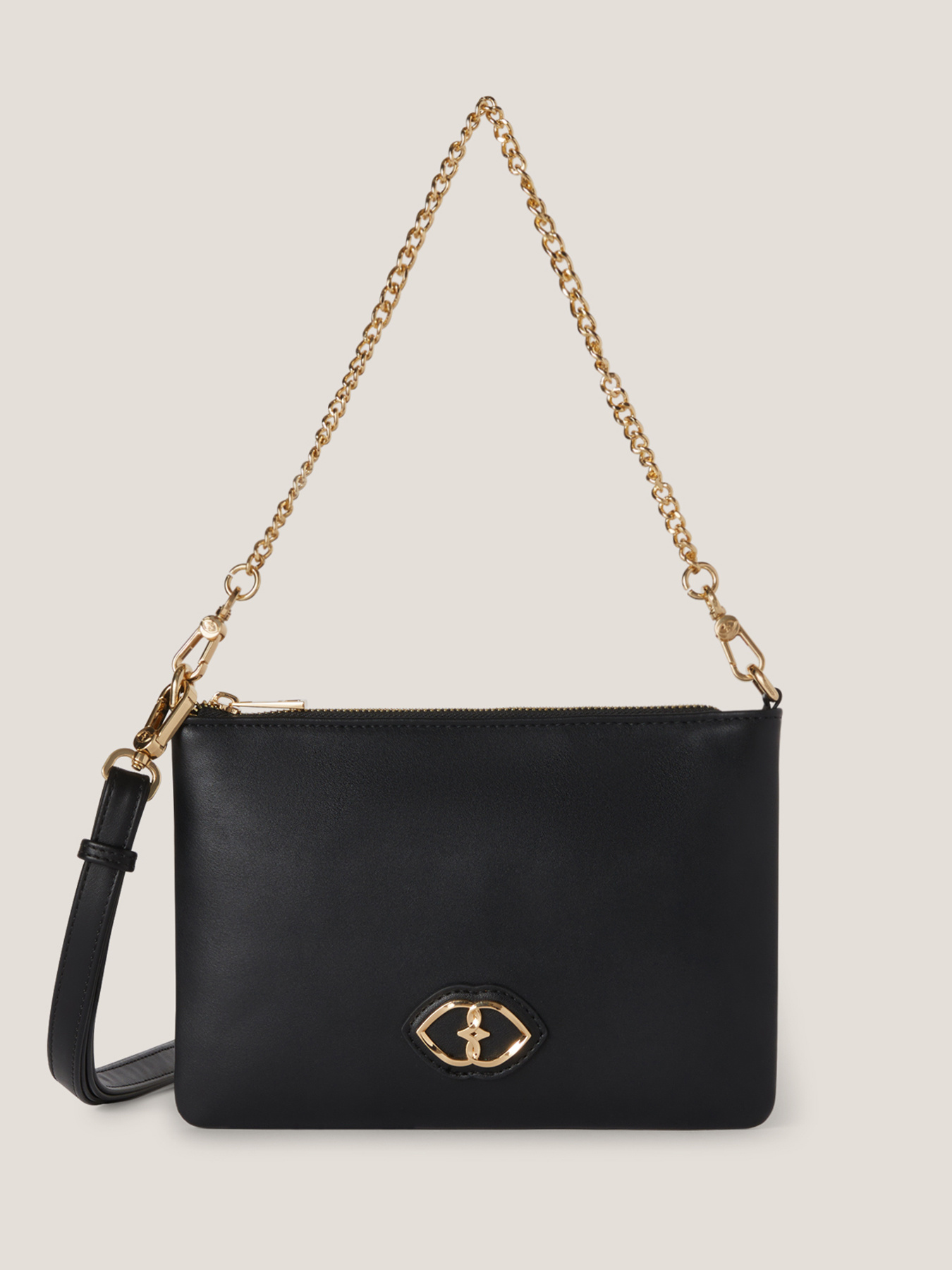 Flache Tasche aus glattem Lederimitat image number 0