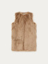 Long fur-effect and knit waistcoat image number 3