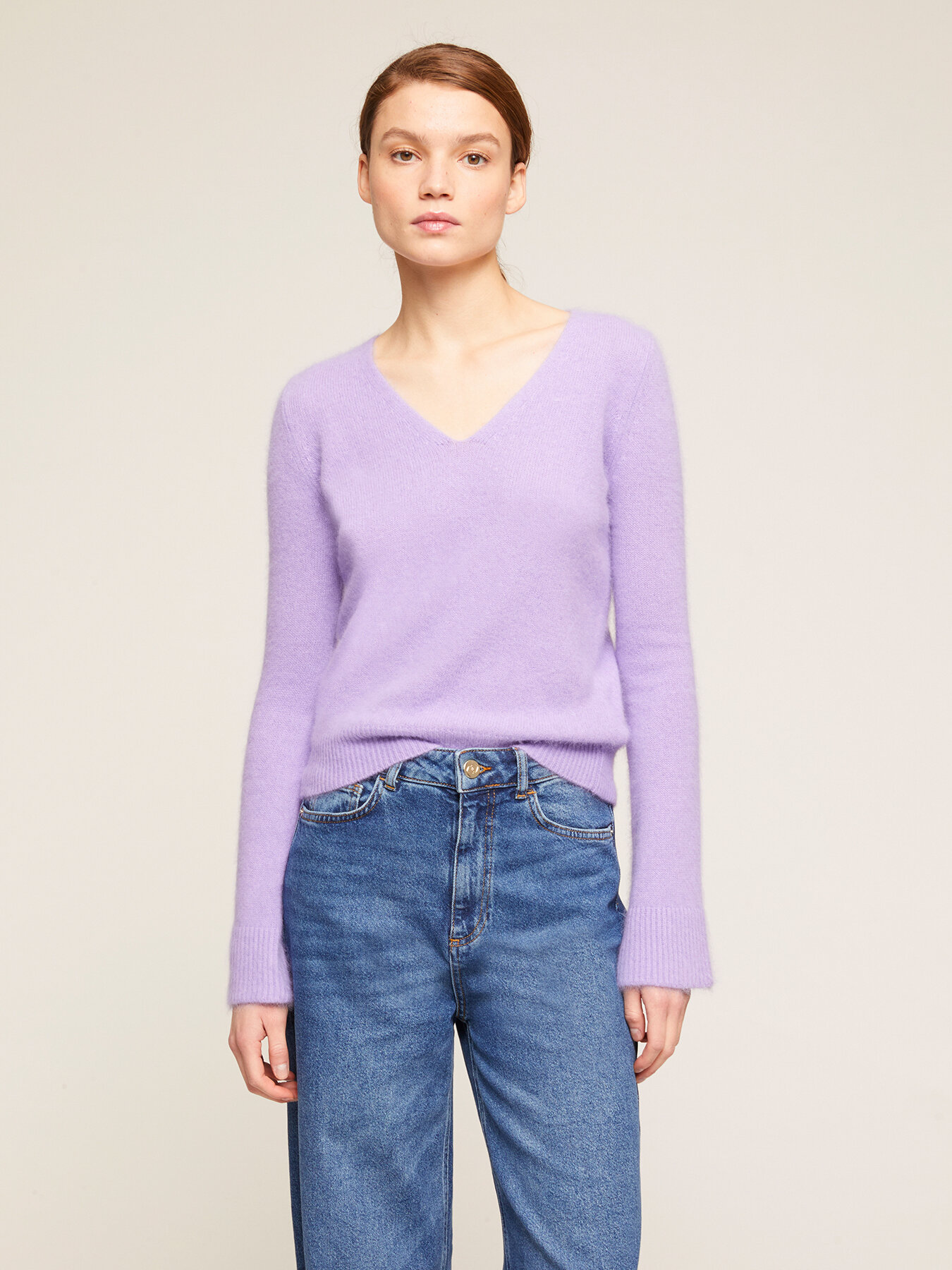 Angora blend V-neck sweater image number 0