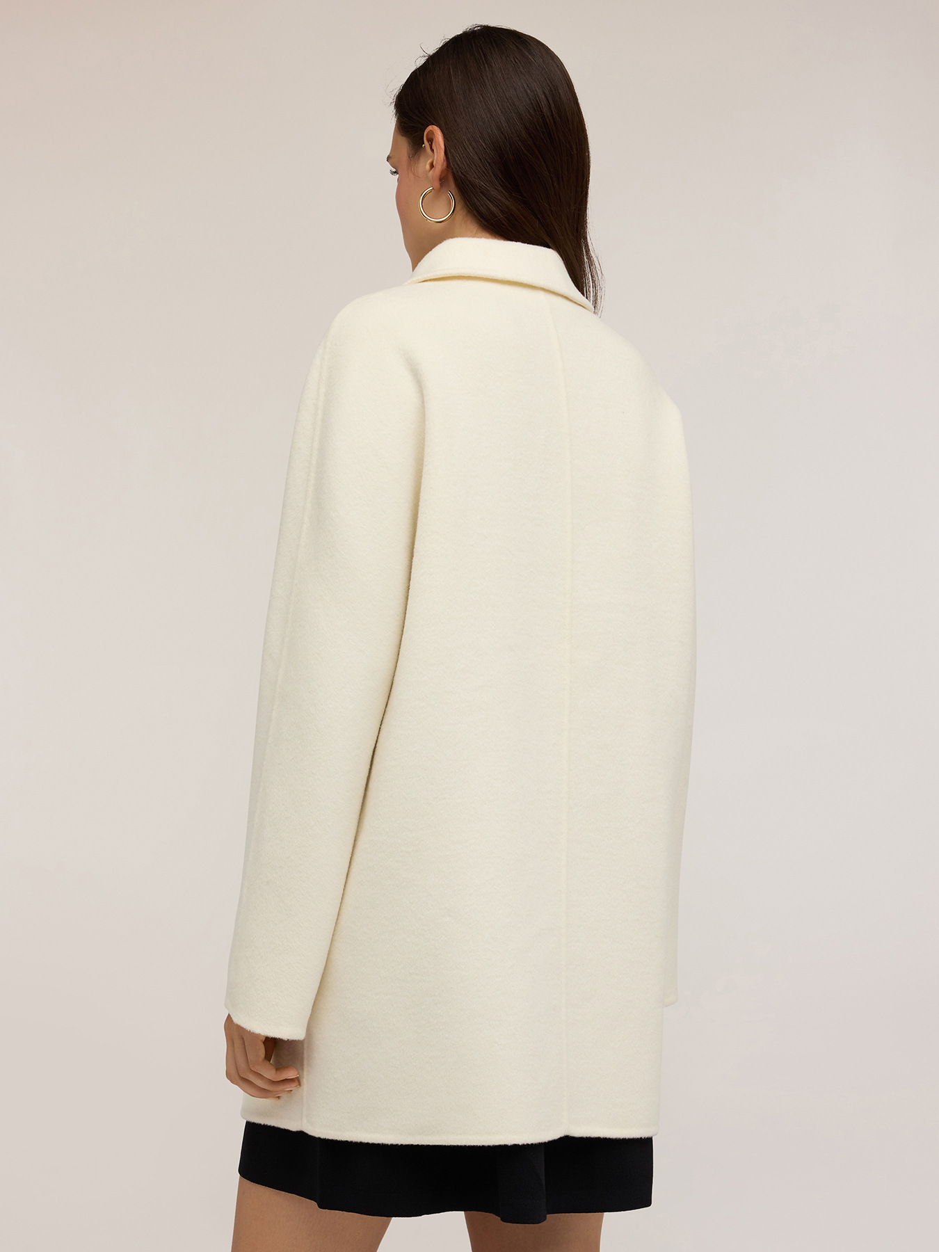 Manteau kimono en drap de laine m&eacute;lang&eacute;e image number 1