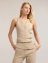 Gabardine vest with belts image number 0