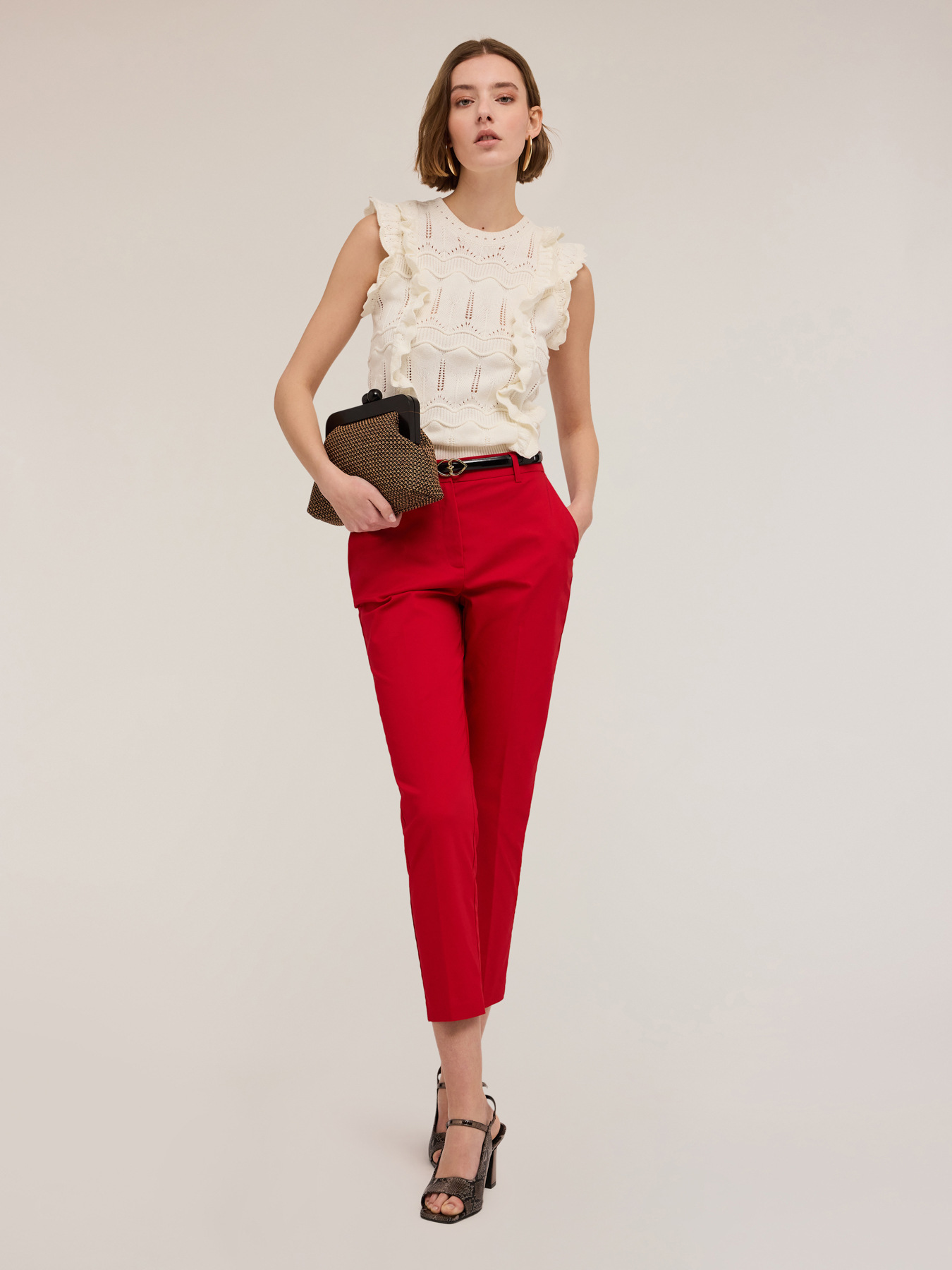 Knitted top with ruffles image number 0
