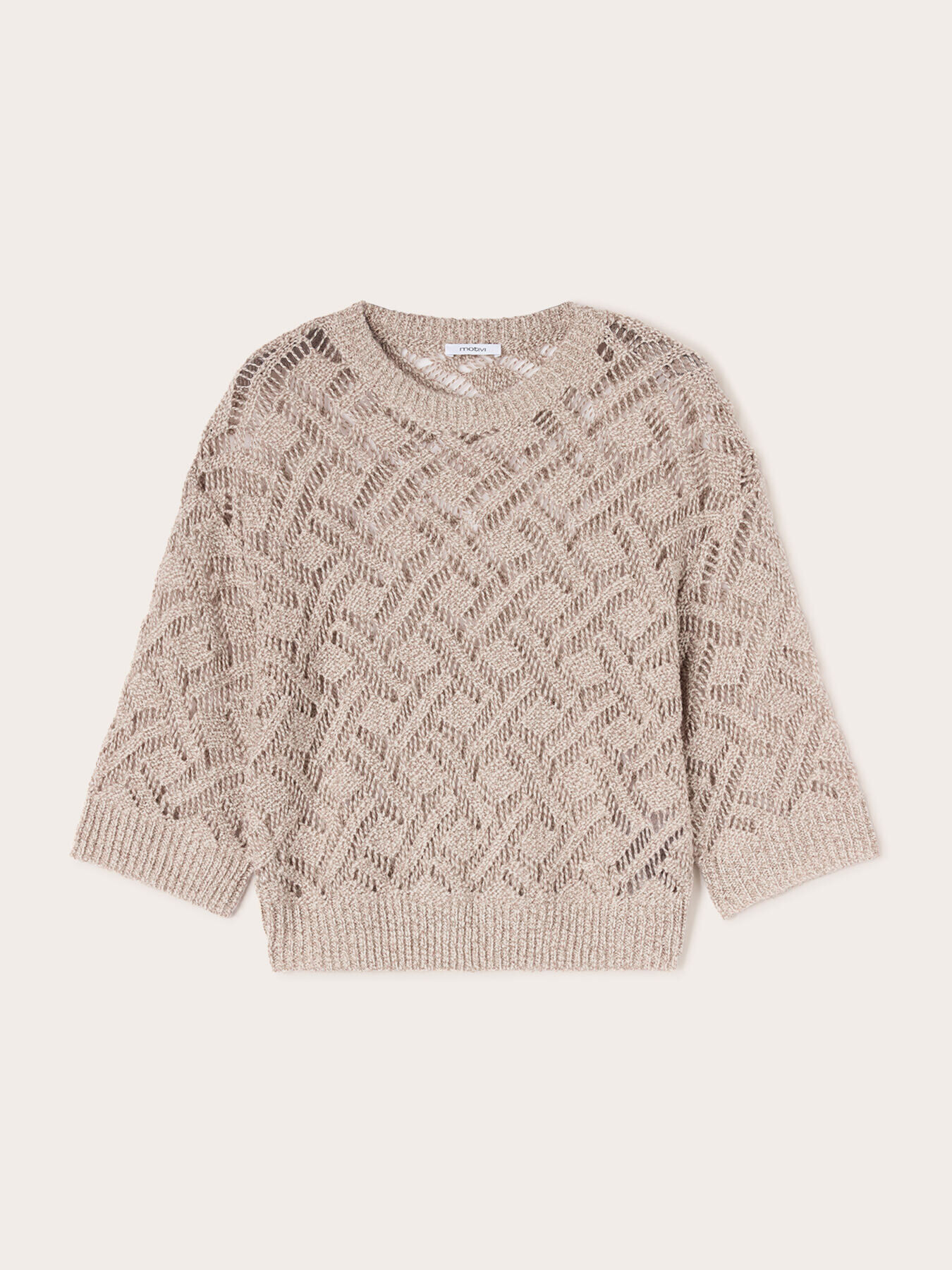 Ajour&eacute; mixed wool knitwear image number 4