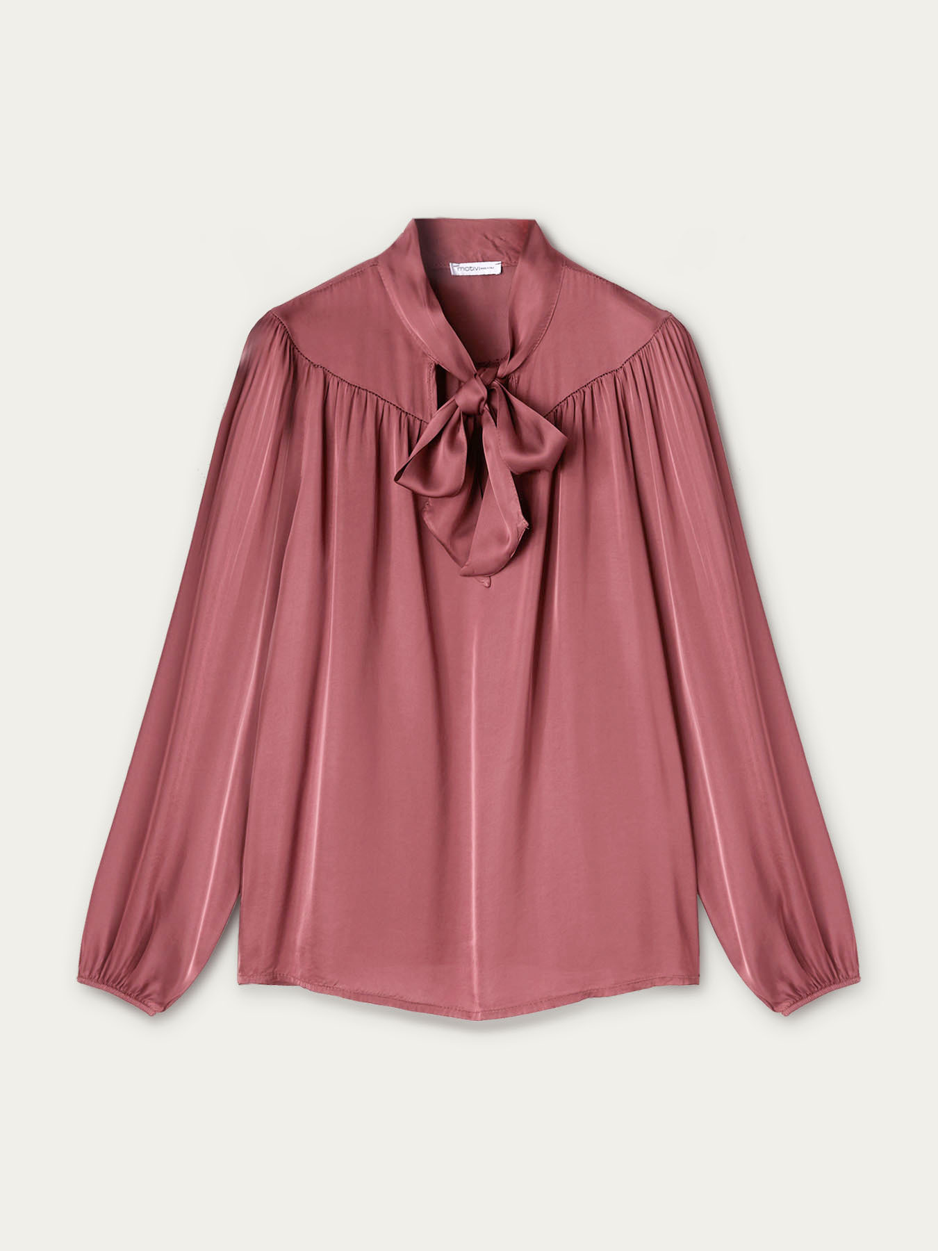 Satin blouse with yoke feature image number 3