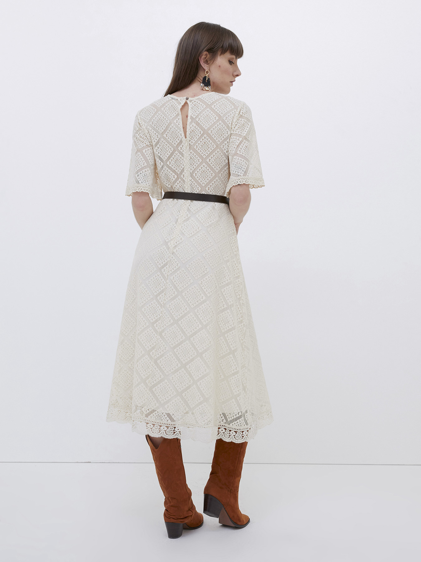 Vestito in pizzo macramè image number 2