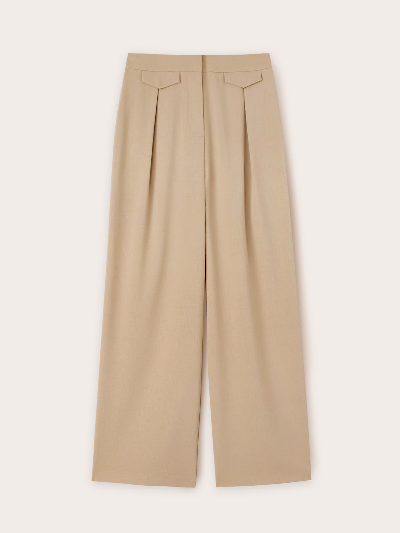 Pantal&oacute;n modelo palazzo con pliegues y dise&ntilde;o de bolsillos image number 4
