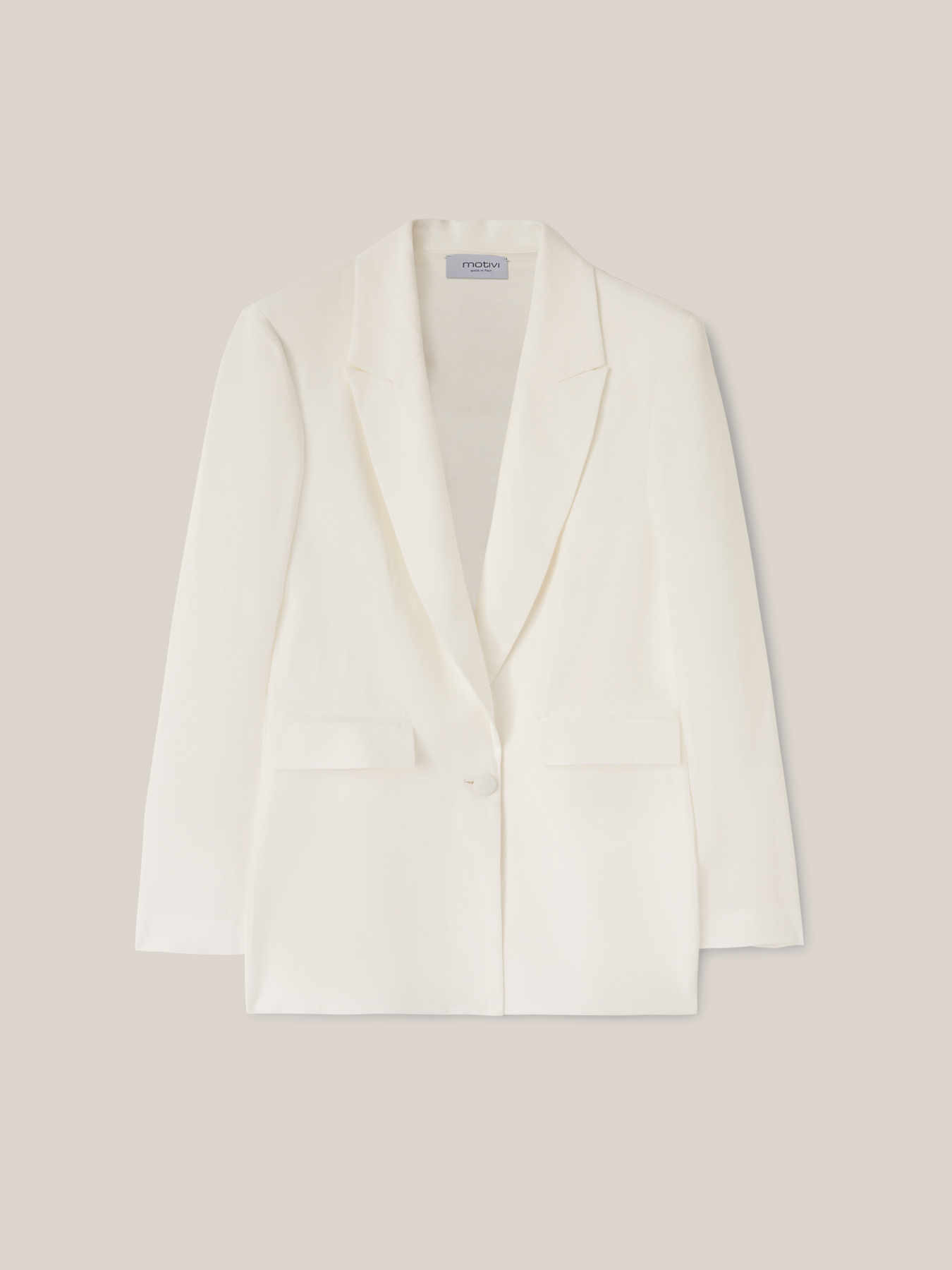 Blazer de viscosa y lino de color liso image number 3