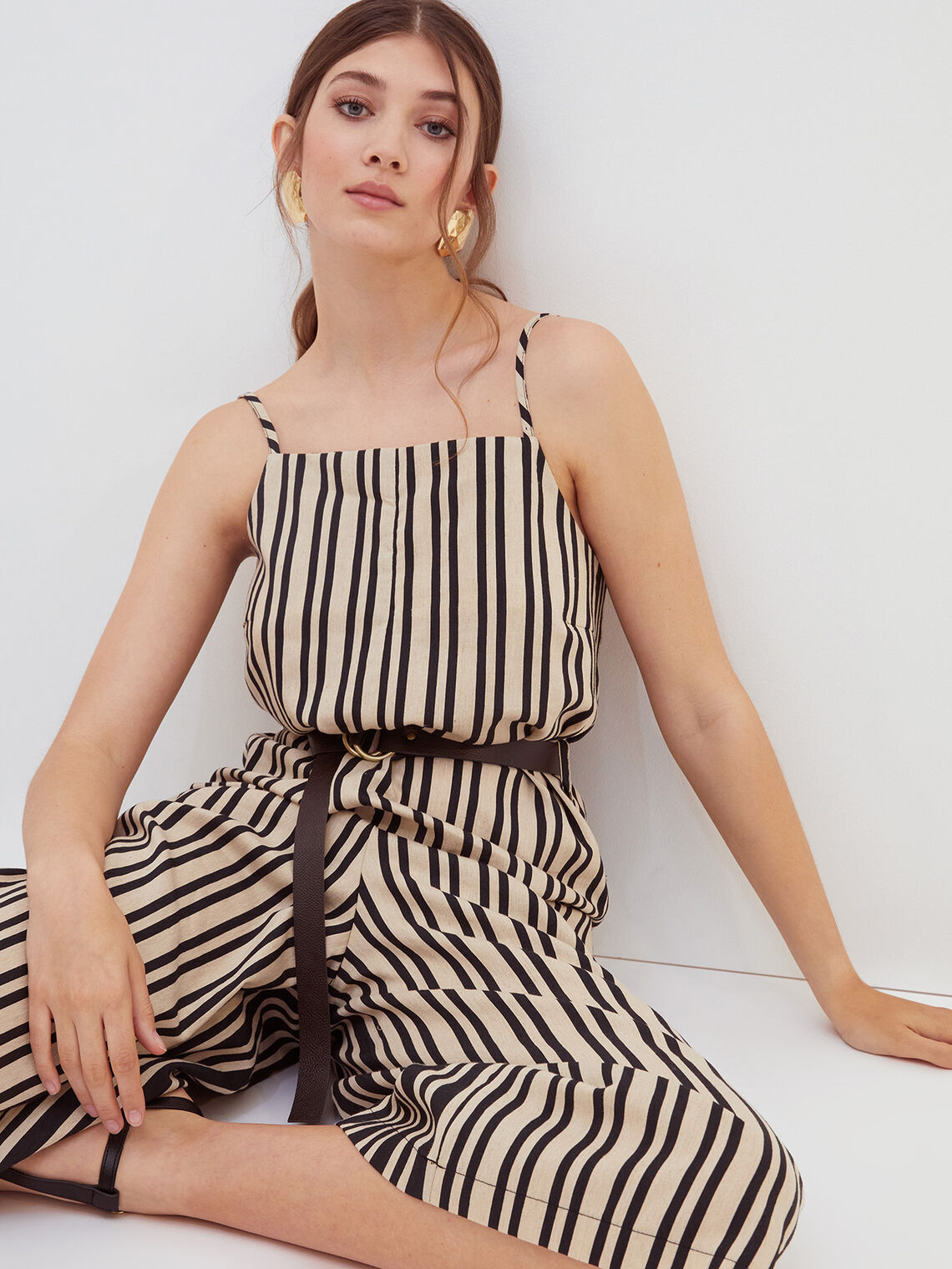 Striped linen overalls Clearance