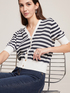 Striped cardigan with short sleeves image number 0