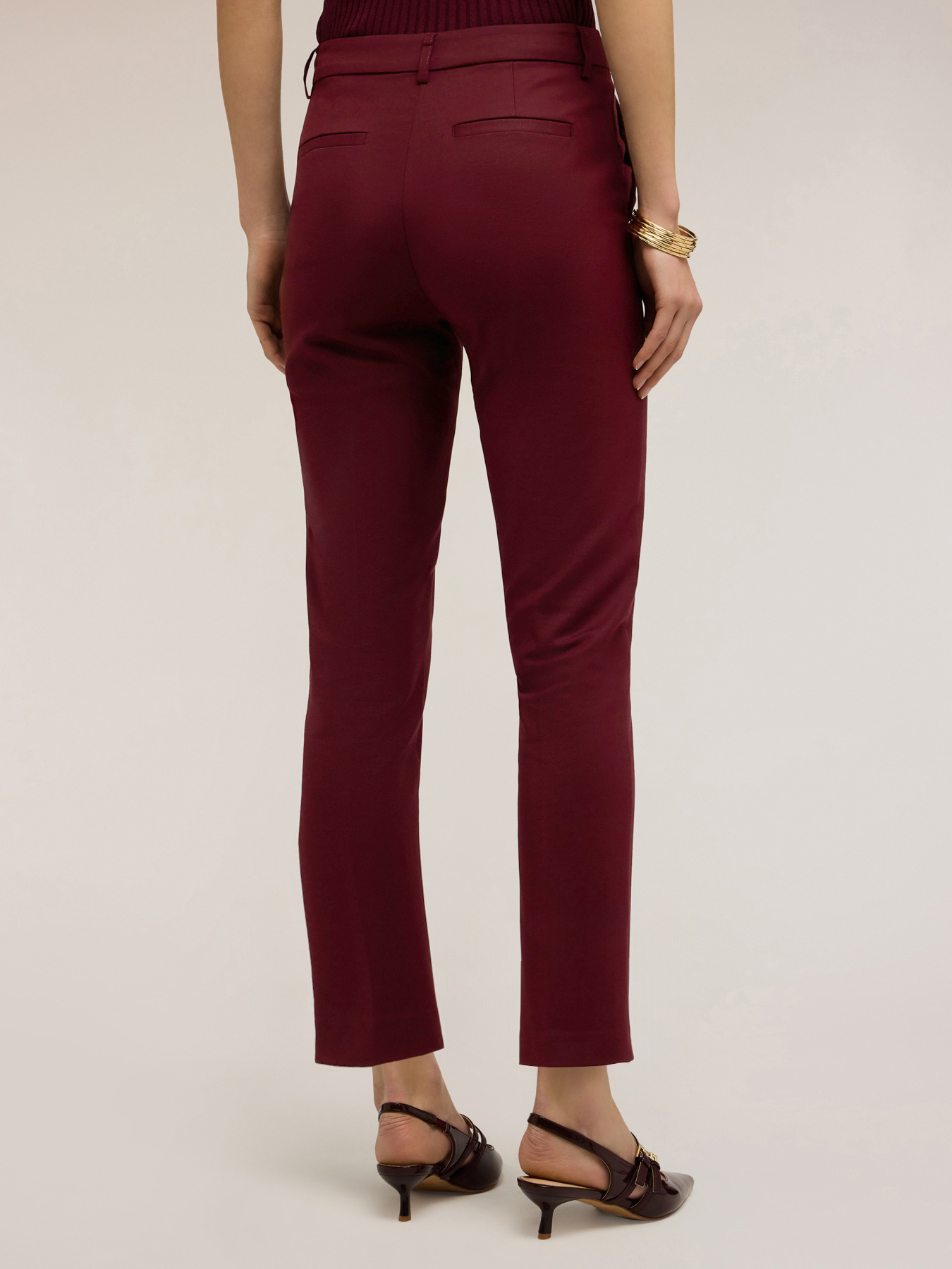 Regular fit cotton viscose blend trousers image number 1