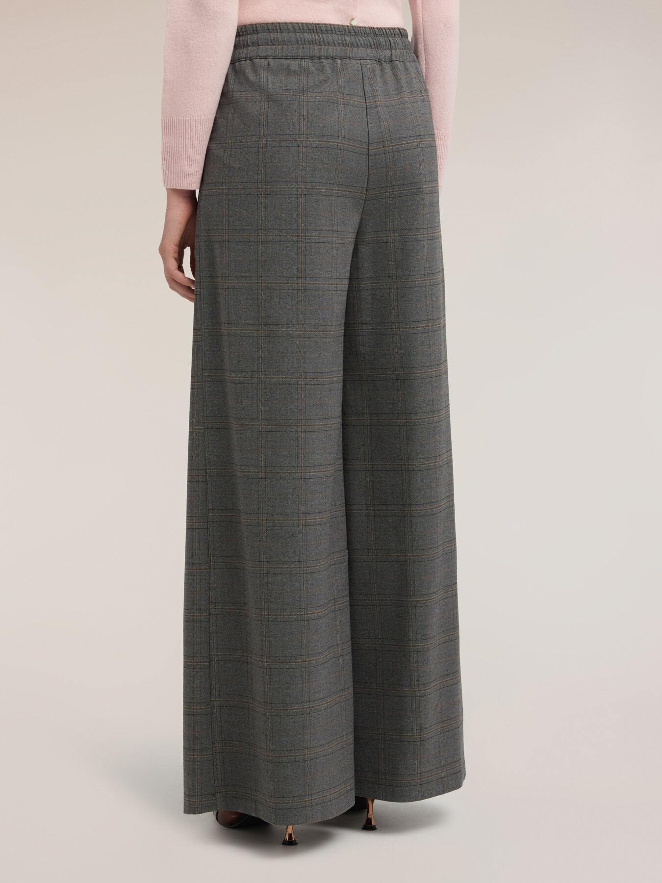 Check pattern palazzo pants image number 1