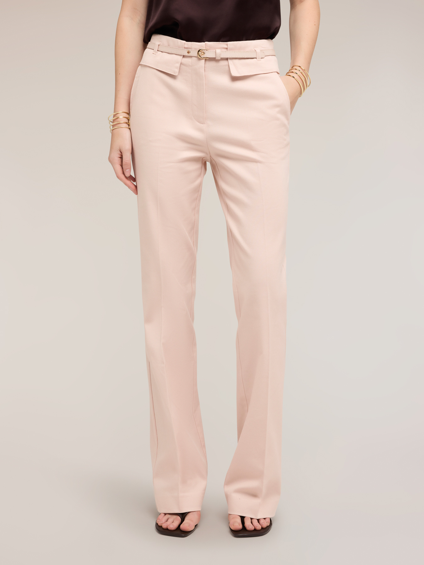 Flare pants in gabardine image number 0