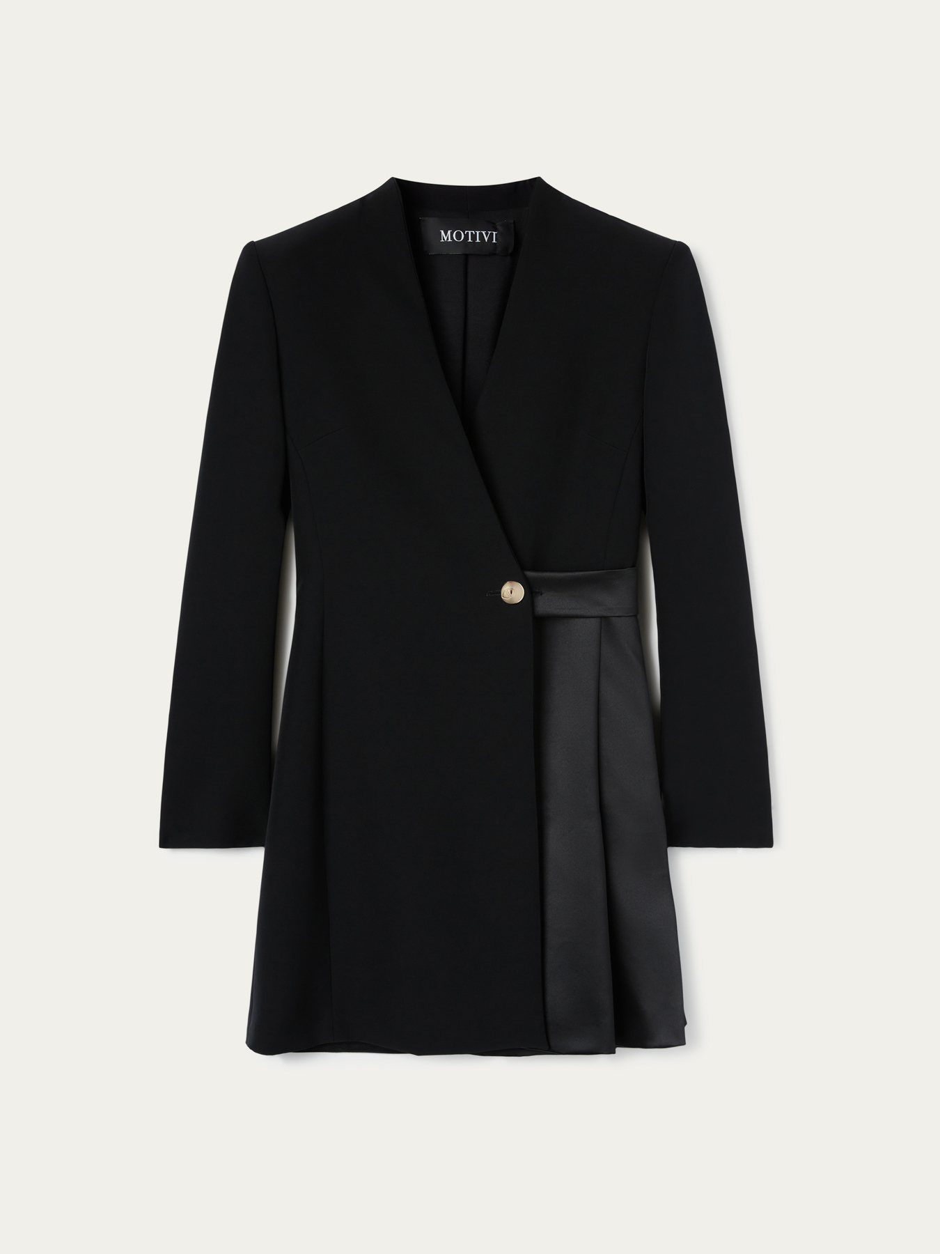 Giacca elegante senza collo in tessuto tecnico image number 3