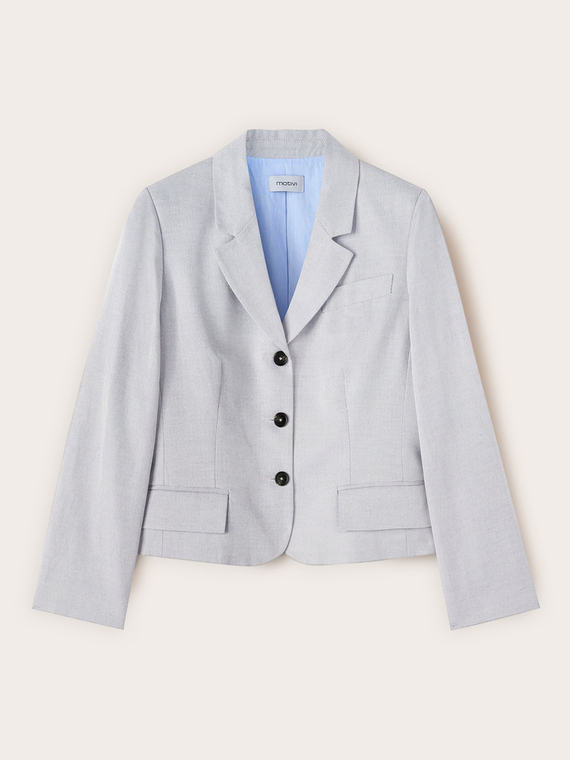 Slim blazer in ramie blend fabric