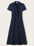 Robe chemise midi en popeline image number 4
