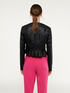 Peplum feature, faux leather jacket image number 1