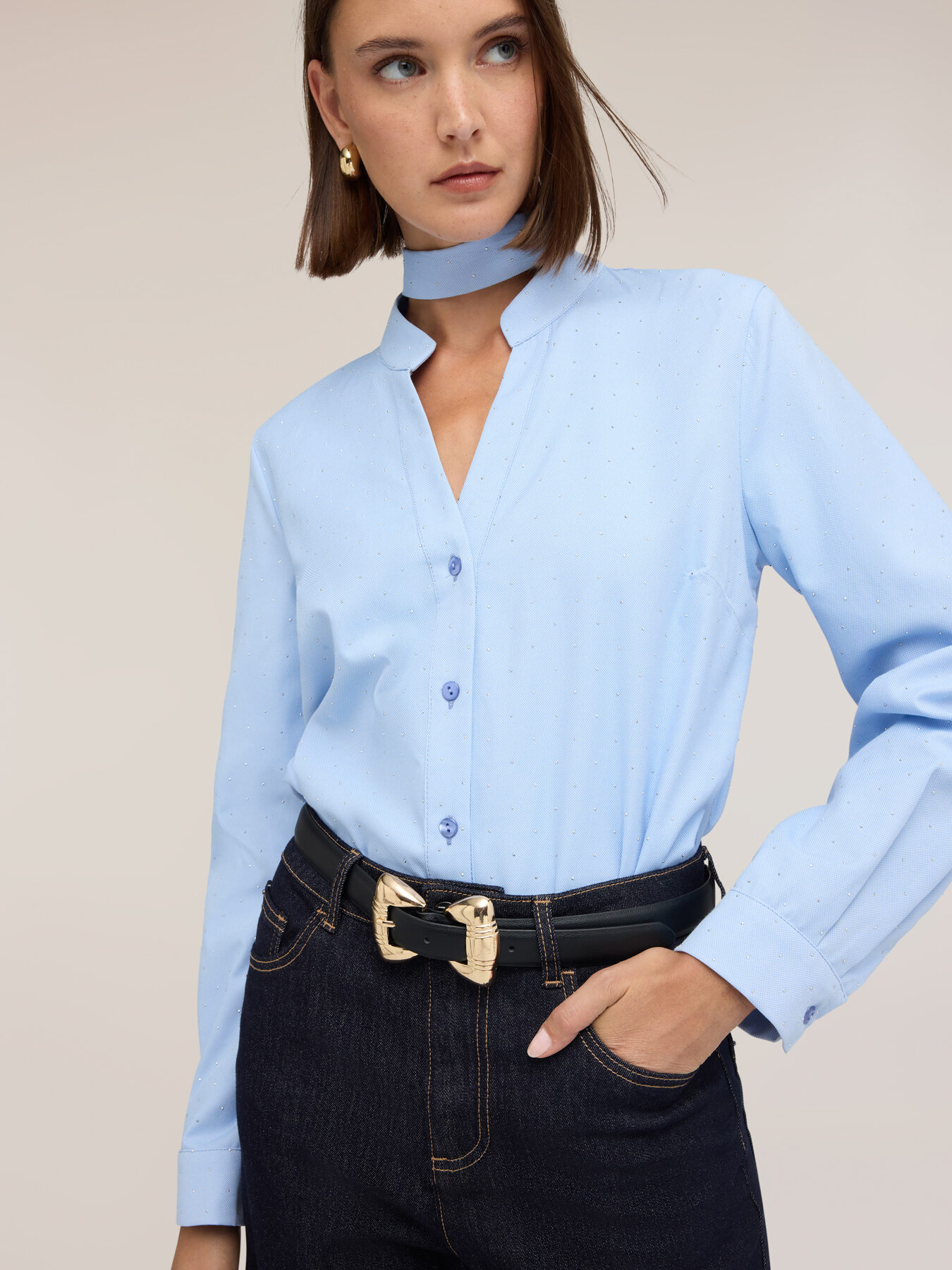 Belt with jewel buckle image number 0