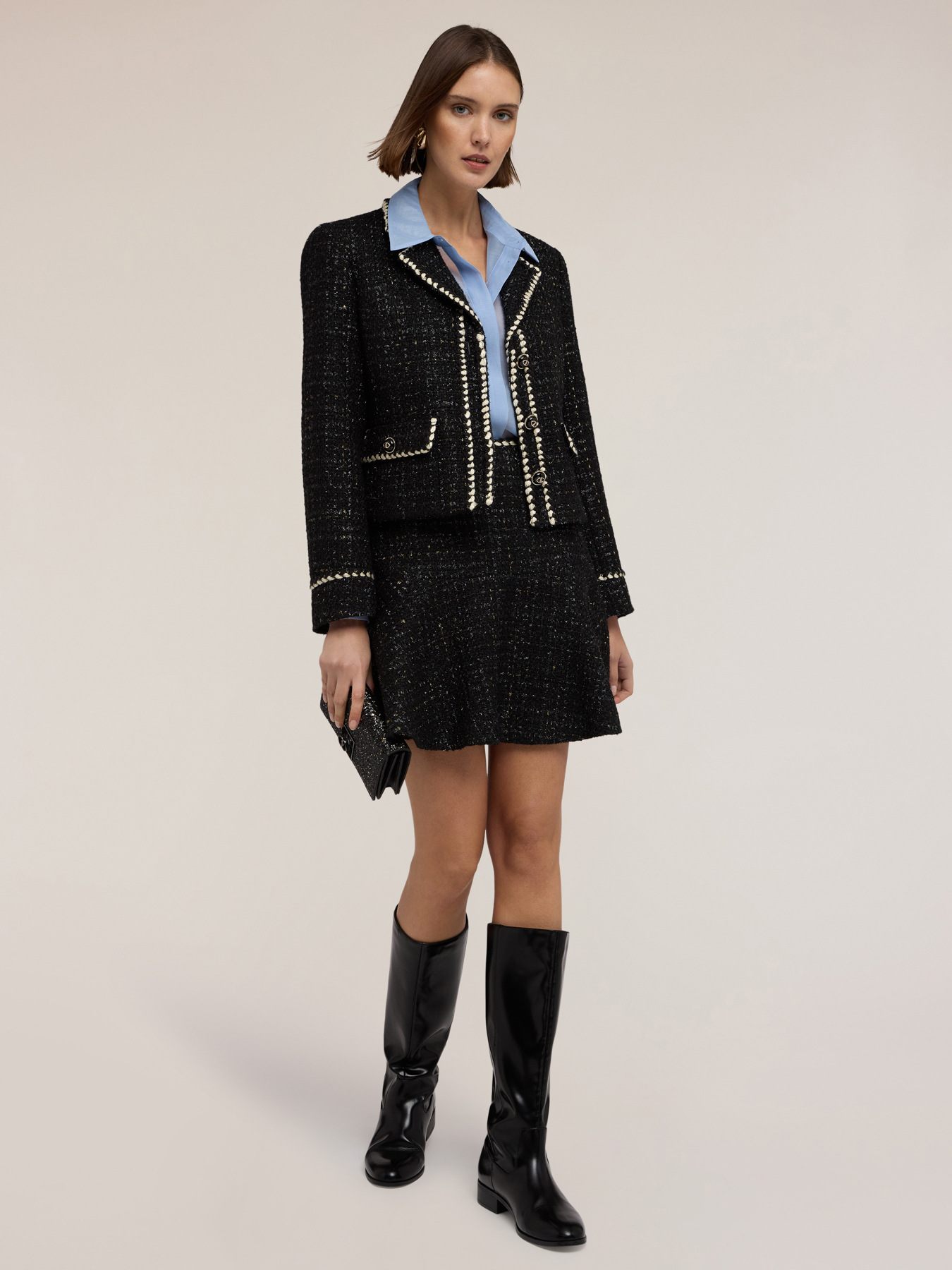 Chaqueta de boucl&eacute; con bordes image number 2