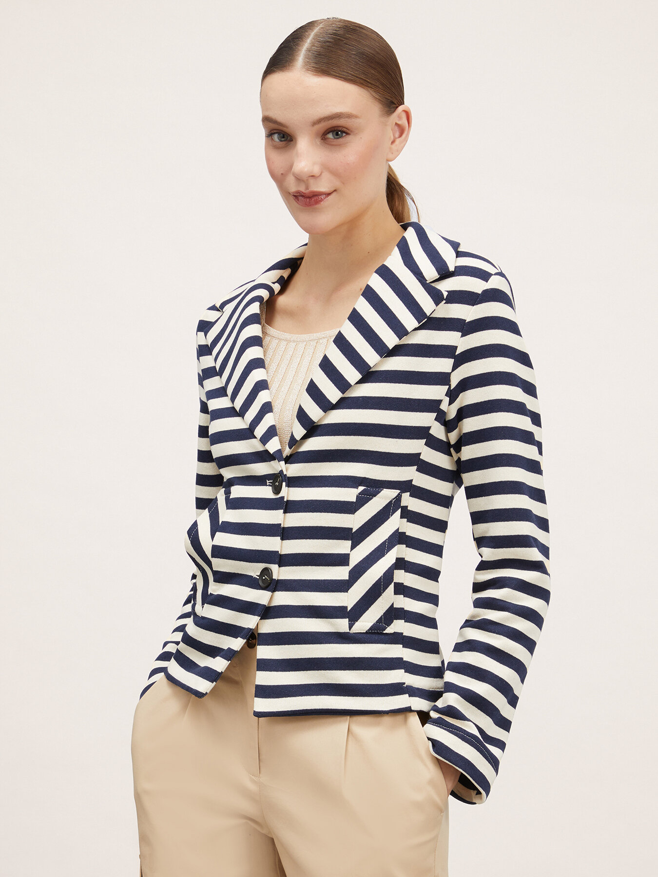 Single-breasted striped jacket image number 0