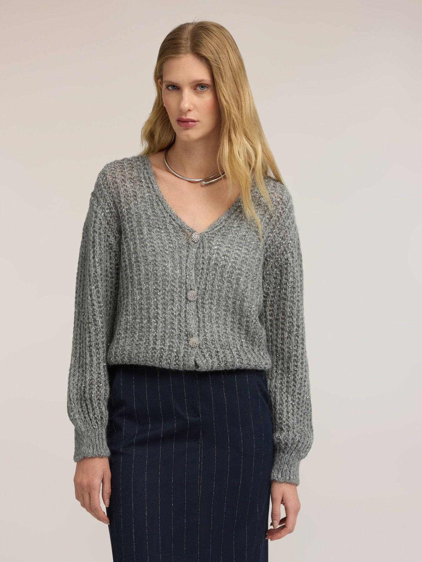 Sequined mohair-blend cardigan image number 2
