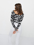 Zebra pattern jacquard sweater image number 1