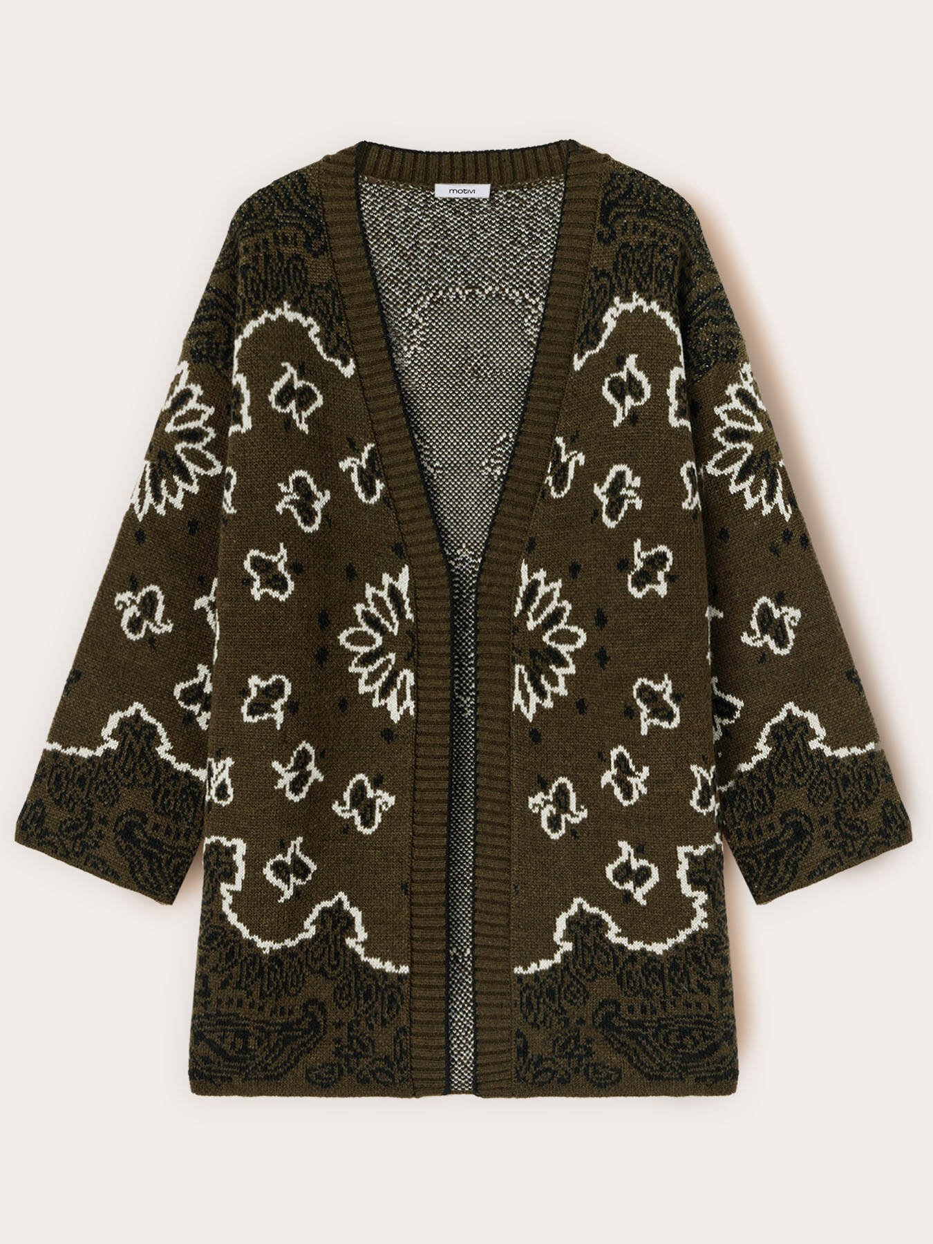 Cardigan over in maglia jacquard image number 4