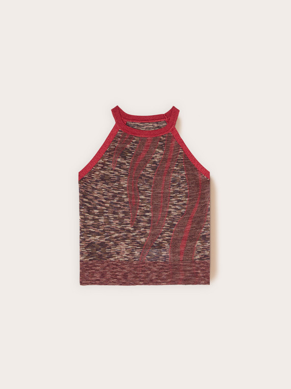 Fine viscose flamed knit top