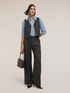 Palazzo pants in yarn-dyed fabric image number 2