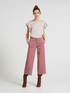 Pantaloni wide leg in cotone tinto in capo image number 0