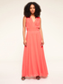 Long dress with draped neck image number 0