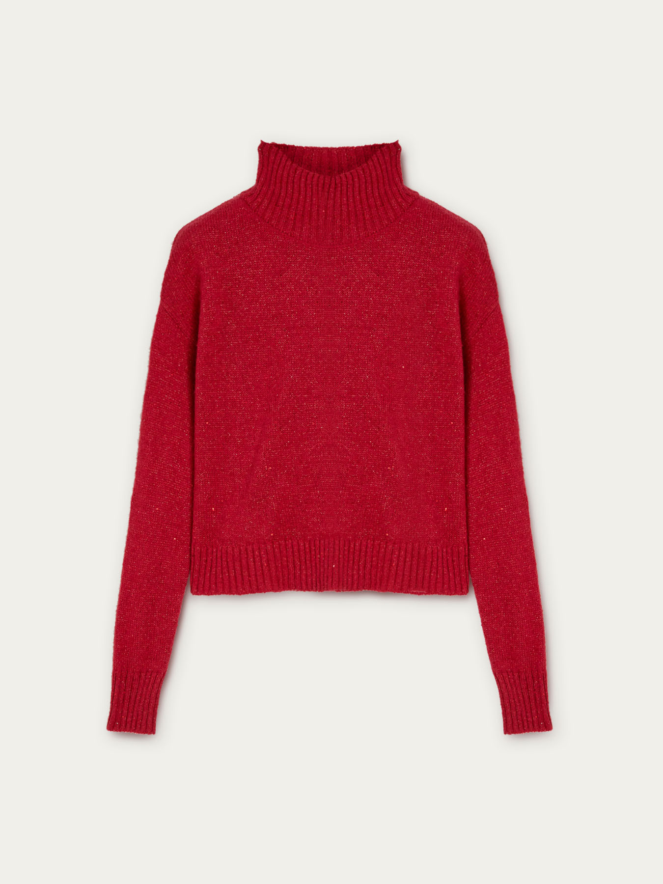 Pull &agrave; col roul&eacute; en maille &agrave; paillettes image number 3
