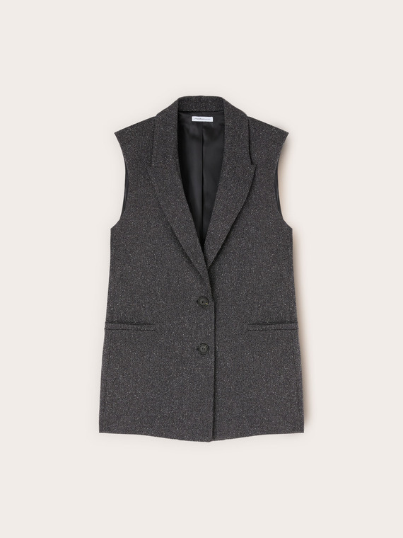 Gilet sartoriale tinto filo con revers